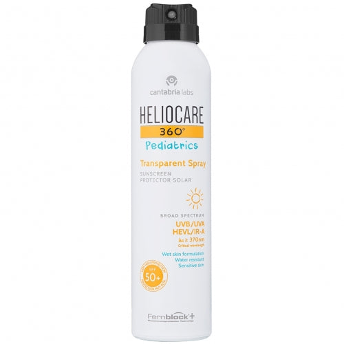 HELIOCARE 360 PEDIATRICS TRANSPARENT PURŠKIAMA APSAUGA NUO SAULĖS VAIKAMS SPF50+, 200ML – Meilė odai
