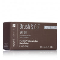 NOON Brush&Go Mineral Sun Protection Powder SPF50 papildymas riebiai/probleminei odai (Tone 01), 3 x 5 ml
