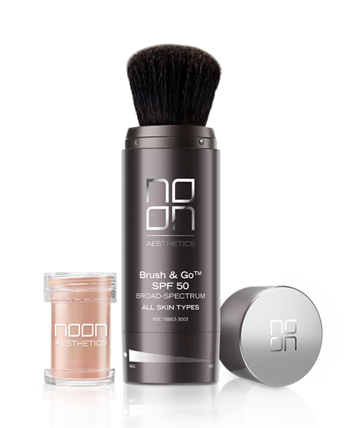 NOON Brush&Go Mineral Sun Protection Powder SPF50 visų tipų odai, 2 x 5 g (Tone 01)