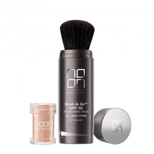 NOON Brush&Go Mineral Sun Protection Powder SPF50 visų tipų odai, 2 x 5 g (Tone 02)