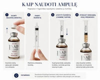 Dermaline D’Lexo NAD ampulės naudojimo instrukcija su švirkštu