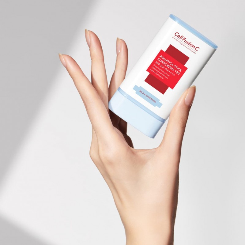 Cell Fusion C „Aquatica Stick Sunscreen 100 SPF50+/PA++++” drėkinanti pieštukinė apsauga nuo saulės