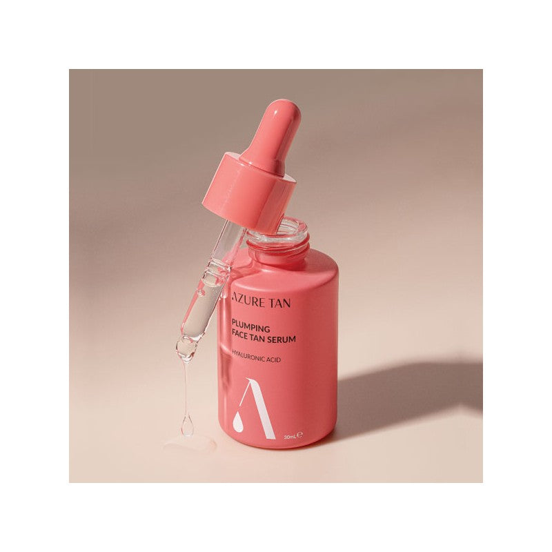 AZURE TAN „FACE PLUMPING TAN SERUM” PUTLINANTIS HIALURONO RŪGŠTIES VEIDO SERUMAS SU SAVAIMINIO ĮDEGIO EFEKTU – Meilė odai
