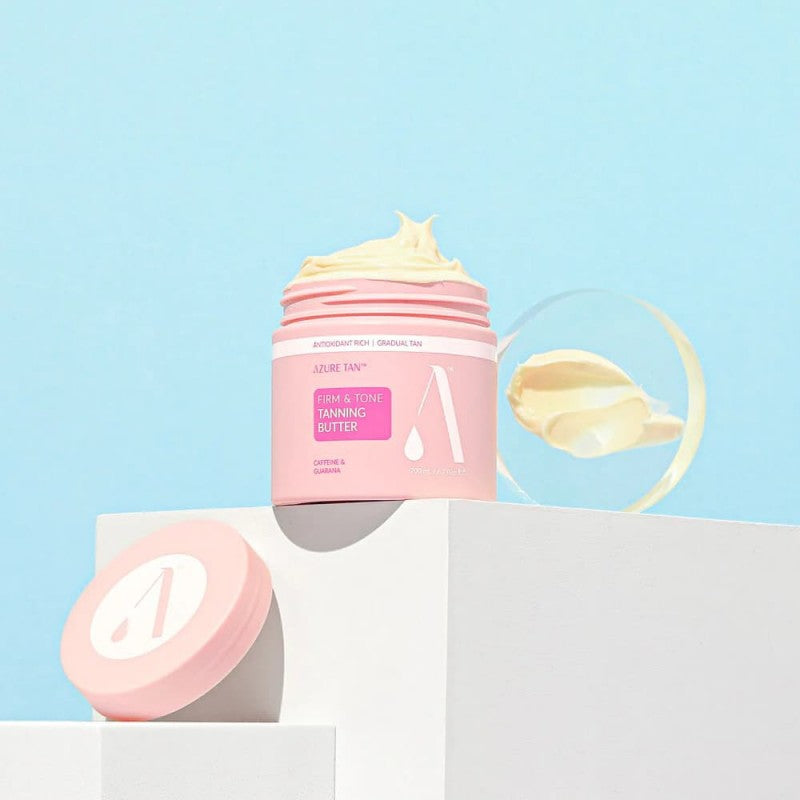 Azure Tan „Firm & Tone Tanning Butter” stangrinantis savaiminio įdegio kūno sviestas