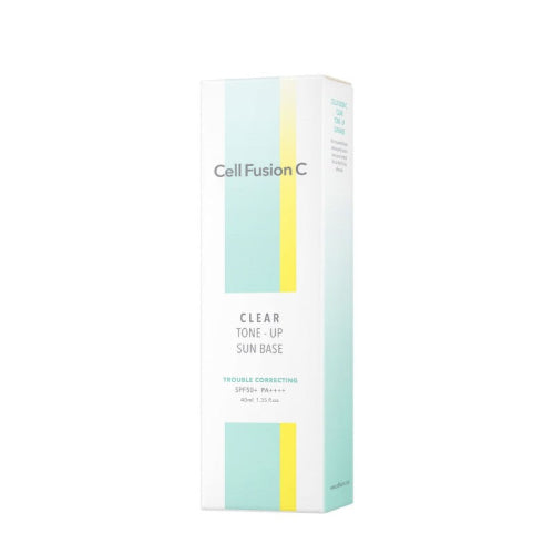 Cell Fusion C „Clear Tone-Up Sun Base“ raminanti makiažo bazė su SPF probleminei odai