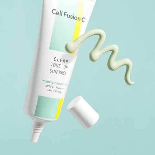CELL FUSION C „CLEAR TONE-UP SUN BASE“ RAMINANTI MAKIAŽO BAZĖ SU SPF PROBLEMINEI ODAI – Meilė odai