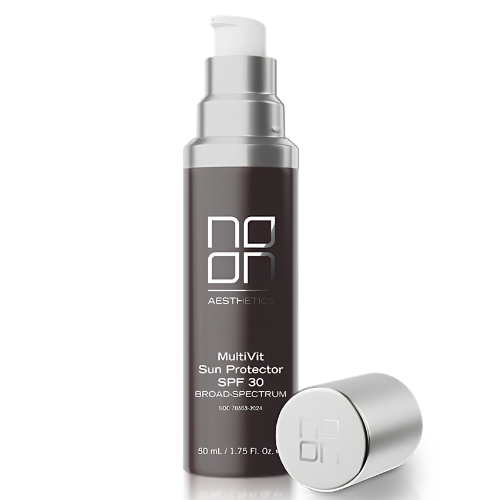 NOON MultiVit Sun Protector SPF30 buteliukas su nuimtu dangteliu