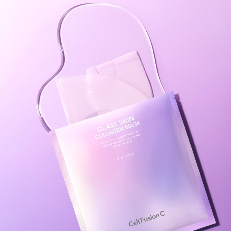 Cell Fusion C „Glass Skin Collagen Mask" skaistinanti hidrogelinė kaukė su kolagenu