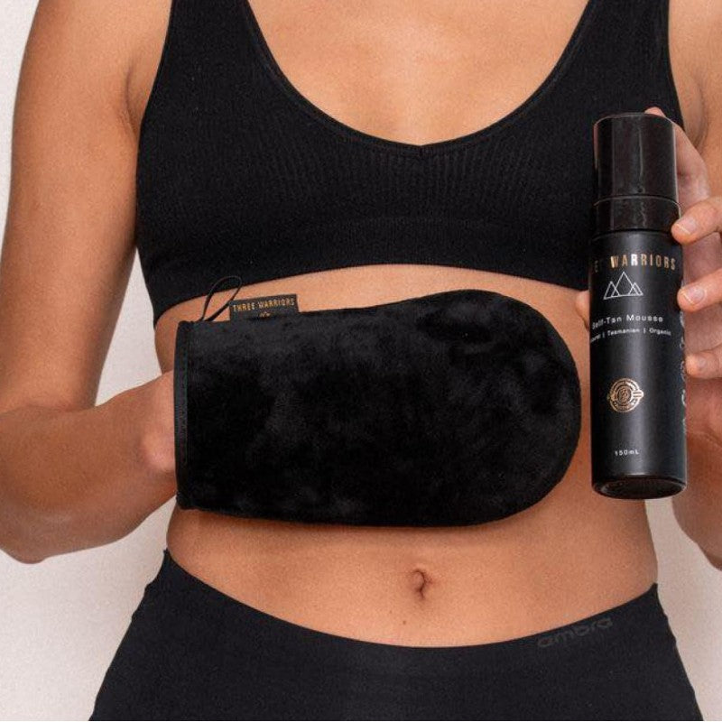 Three Warriors „Eco-Friendly Tanning Mitt” savaiminio įdegio aplikavimo pirštinė