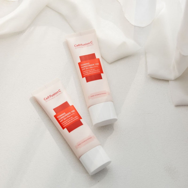 CELL FUSION C „Toning Sunscreen SPF50+/PA++++“ skaistinanti apsauga nuo saulės