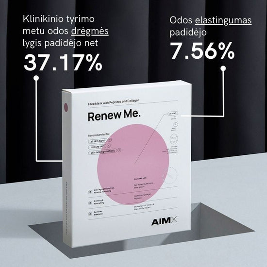 AIMX greito poveikio „Anti-Aging“ veido kaukė su peptidais ir kolagenu „Renew Me“