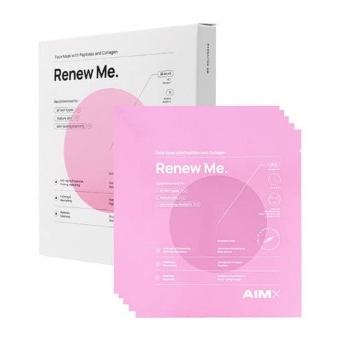 AIMX greito poveikio „Anti-Aging“ veido kaukė su peptidais ir kolagenu „Renew Me“