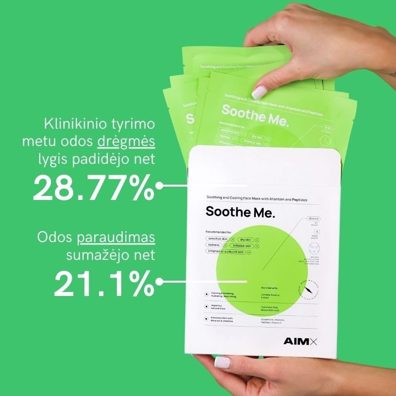 AimX Greito poveikio raminanti veido kaukė su peptidais „Soothe Me“ - Meilė odai