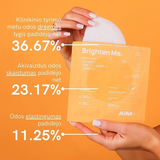 AIMX greito poveikio skaistinanti veido kaukė su vitaminu C „Brighten Me“