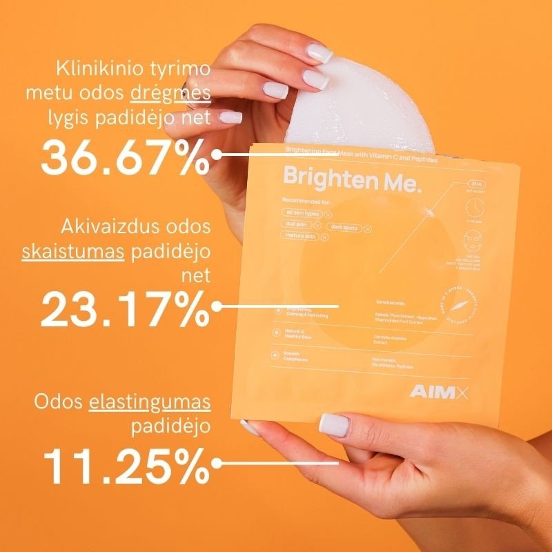 AimX Greito poveikio skaistinanti veido kaukė su vitaminu C „Brighten Me“ - Meilė odai