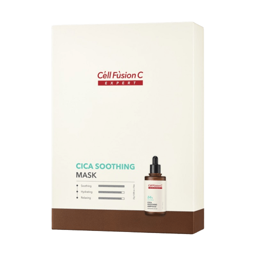 Cell Fusion C „Cica Soothing Mask“ lakštinės veido kaukės - Meilė odai