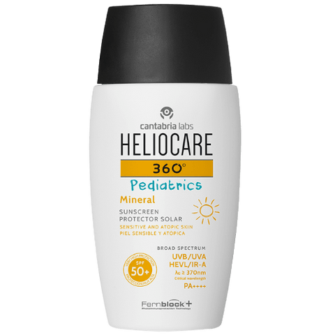 HELIOCARE 360 PEDIATRICS APSAUGA NUO SAULĖS SU MINERALINIAIS FILTRAIS VAIKAMS IR KŪDIKIAMS SPF50+, 50 ML - Meilė odai
