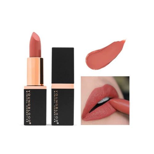 YOUNGBLOOD kreminiai mineraliniai lūpų dažai „Mineral Creme Lipstick“ Barely Nude - Meilė odai